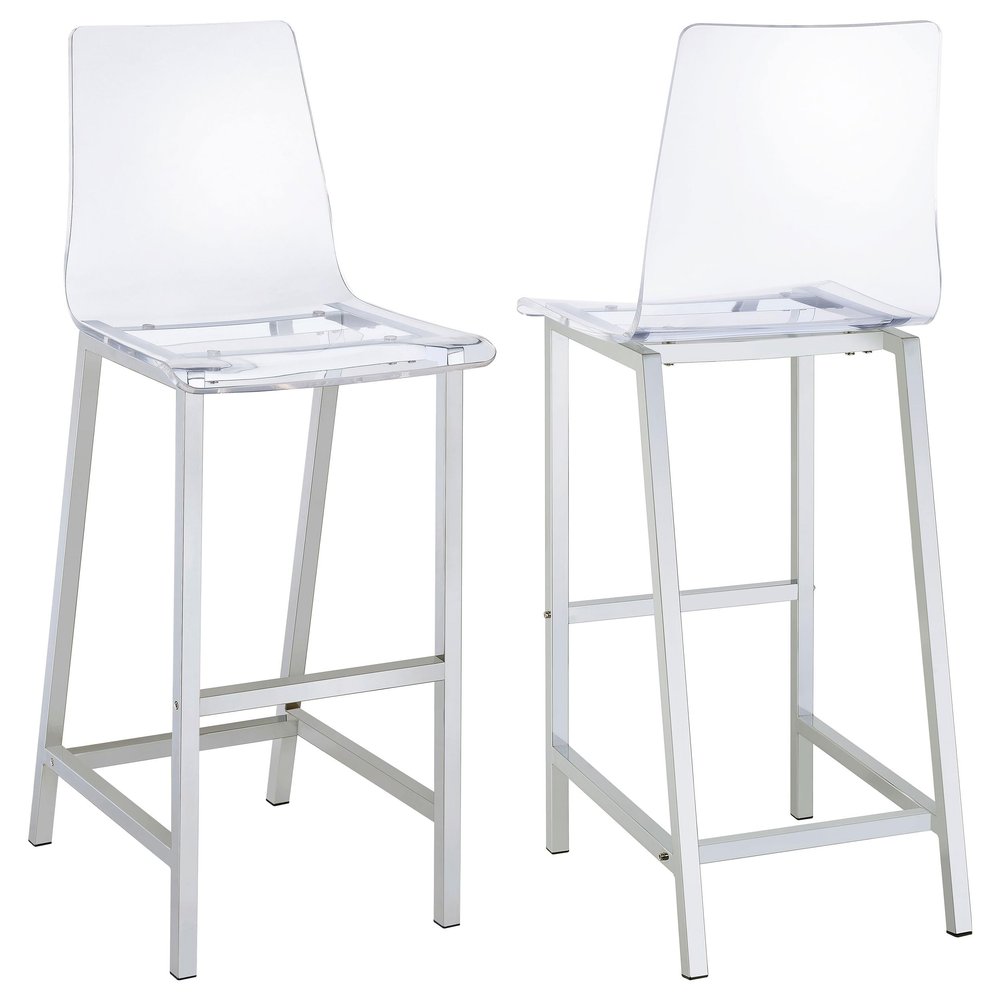 BOWERY HILL 30" Acrylic Bar Stool in Clear (Set of 2)