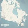Canada Ski Resorts Map 24x36 Poster (Beige & Opal Blue) view 1