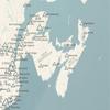 Canada Ski Resorts Map 24x36 Poster (Beige & Opal Blue) view 3