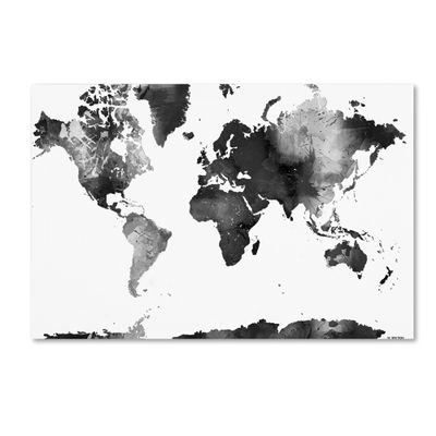 Trademark Fine Art World Map BG-1 by Marlene Watson, 18x24-Inch