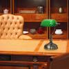 Simple Designs LT3216-GRN Executive Banker's Desk Lamp with Glass Shade, Green view 3