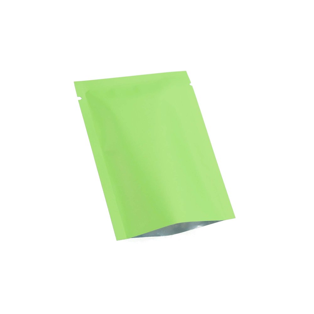 200PCS Flat Matte Green Metallic Foil Open Top Bags Food Safe Food Snack Storage Bags 10x15cm (3.9x5.9")