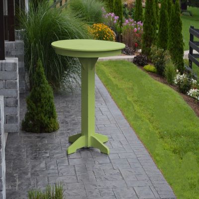 A & L Furniture Round bar Table with 2" Umbrella Hole, Lime