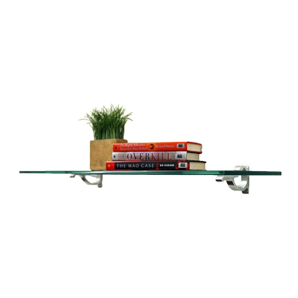 Spancraft Glass M-10x33-Brushed Bronze Monarch Glass Shelf, Brushed Bronze, 10" x 33"