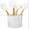 Le Creuset Silicone Craft Series Utensil Set with Stoneware Crock, 5 pc., White view 1