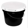 Black 5 Gallon 90 mil Bucket with Snap On Lid (White) view 1