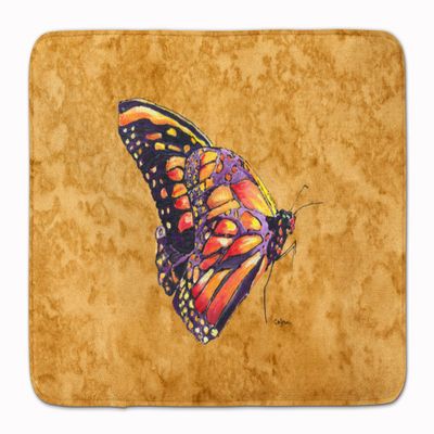 Caroline's Treasures 8858RUG Butterfly on Gold Machine Washable Memory Foam Mat, Bathroom Rug, Non-Slip Bath Mat, Durable Thick Washable Rugs for Kitchen, Bathroom Quick Dry, Decorative Artwork,
