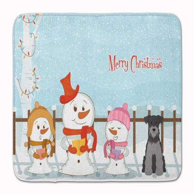 Caroline's Treasures BB2383RUG Merry Christmas Carolers Miniature Schnauzer Black Silver Machine Washable Memory Foam Mat, Bathroom Rug, Non-Slip Bath Mat, Durable Thick Washable Rugs for Kitchen, Bat