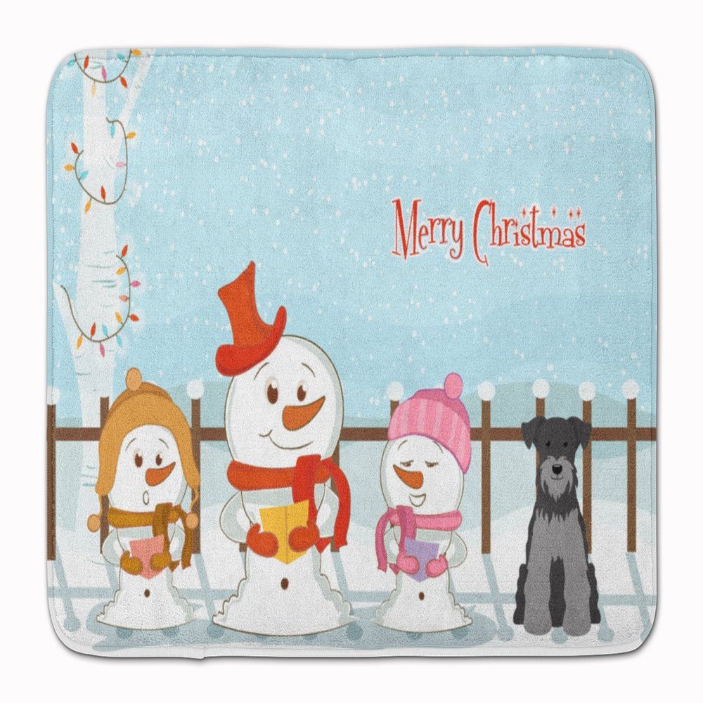 Caroline's Treasures BB2383RUG Merry Christmas Carolers Miniature Schnauzer Black Silver Machine Washable Memory Foam Mat, Bathroom Rug, Non-Slip Bath Mat, Durable Thick Washable Rugs for Kitchen, Bat