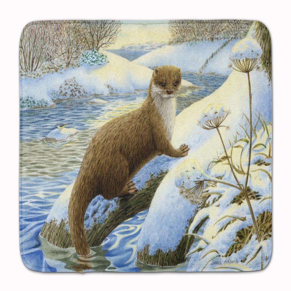 Caroline's Treasures ASA2187RUG Winter Otter Machine Washable Memory Foam Mat, Bathroom Rug, Non-Slip Bath Mat, Durable Thick Washable Rugs for Kitchen, Bathroom Quick Dry, Decorative Artwork,
