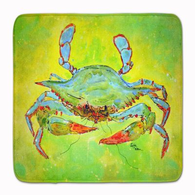 Caroline's Treasures 8357RUG Bright Green Blue Crab Machine Washable Memory Foam Mat, Bathroom Rug, Non-Slip Bath Mat, Durable Thick Washable Rugs for Kitchen, Bathroom Quick Dry, Decorative Artwork,
