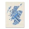 Trademark Fine Art Scotland Typography Text Map 5 by Michael Tompsett, 18x24-Inch view 1