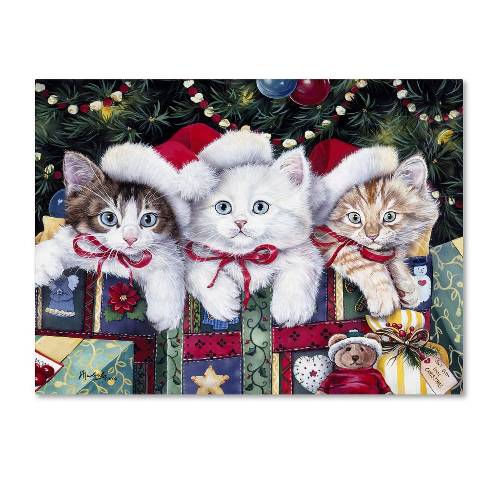 Meowy Christmas by Jenny Newland, 18x24-Inch Canvas Wall Art