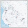 Western Ski Resorts Map 24x36 Poster (White & Light Blue) view 1