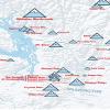 Western Ski Resorts Map 24x36 Poster (White & Light Blue) view 2