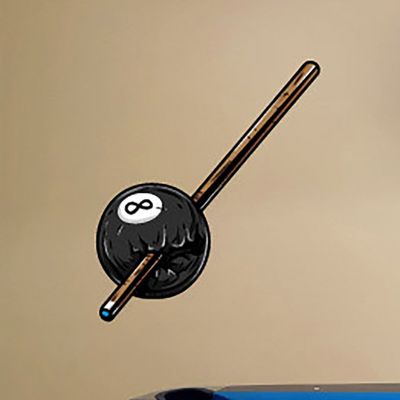 Cracked 8 Ball Billiard Wall Decals Stickers Uscolor002, Black w/Brown, 60 Inches