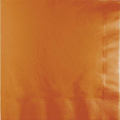 Creative Converting Luncheon Napkin 3PLY, 6.5" x 6.5", Orange