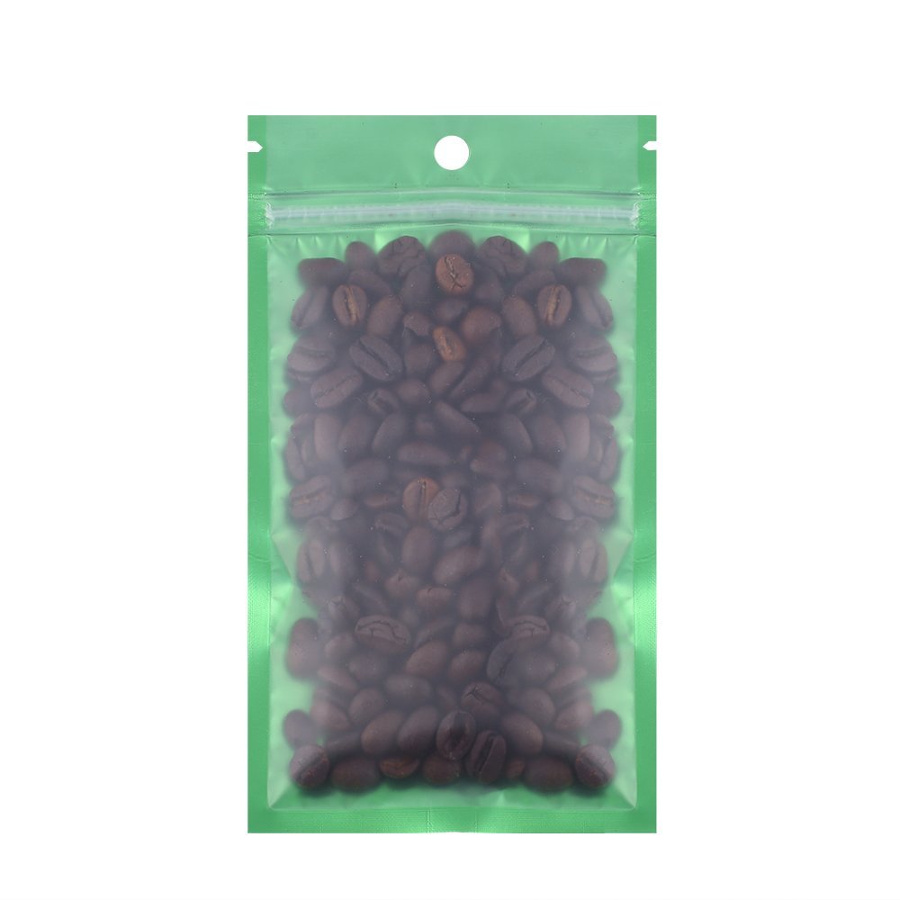 100PCS Matte Clear/Green/Silver Metallic Mylar Foil Flat Zip Top Bags 12x20cm (4.7x7.8")