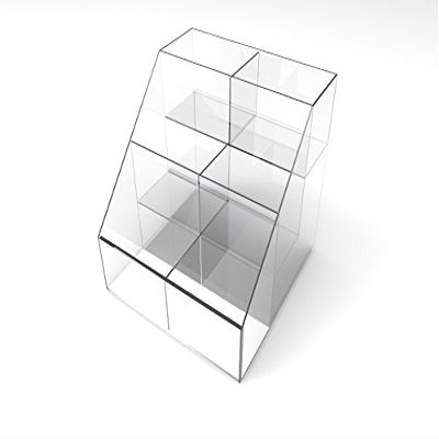 FixtureDisplays Plexiglass Acrylic 3-Tier 6 Bin Candy Bin 12.5" H x 12" W x 12.5" D Literature Rack Book Display Bulk Bin 100815