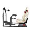 GTR Simulator GTA-F Model Racing Cockpit | Silver Frame with Triple/Single Monitor Stand | Adjustable Leatherette Seat | Stable & Ergonomic | Compatible with All Wheels & Pedals for PC & Console view 2