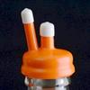 Thorium Carboy Cap 3, 5 & 6 Gallon, Blow Off Hood with Caps, Orange Silicone with Breathable Thermometer Spouts, Size by Thorium view 1