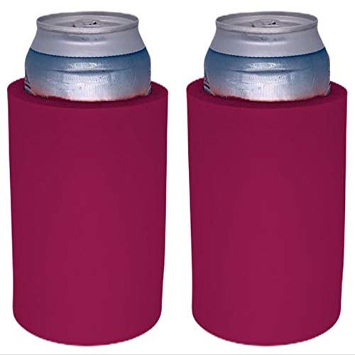 Blank Thick Foam Old School Can Cooler (2 Pack, Fuchsia)