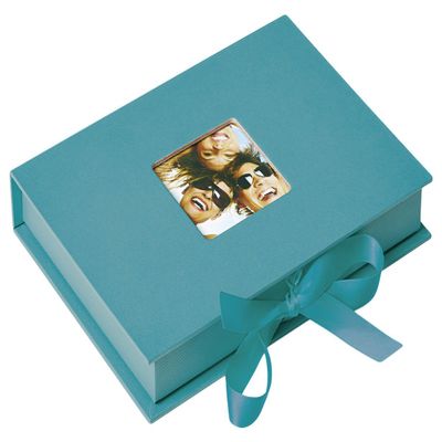 Walther Design FB-112-K Fun Trend Gift Box Cover, die Cut for Your Personal Picture, up to 5 x 7 inch (13 x 18 cm), Petrol Green