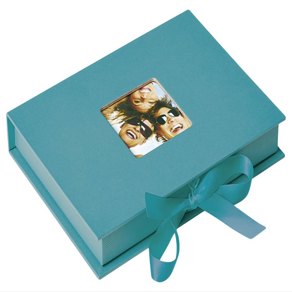Walther Design FB-112-K Fun Trend Gift Box Cover, die Cut for Your Personal Picture, up to 5 x 7 inch (13 x 18 cm), Petrol Green