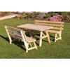A & L Furniture Table with 2 Backed Benches Without Hole, Cedar Stain view 1