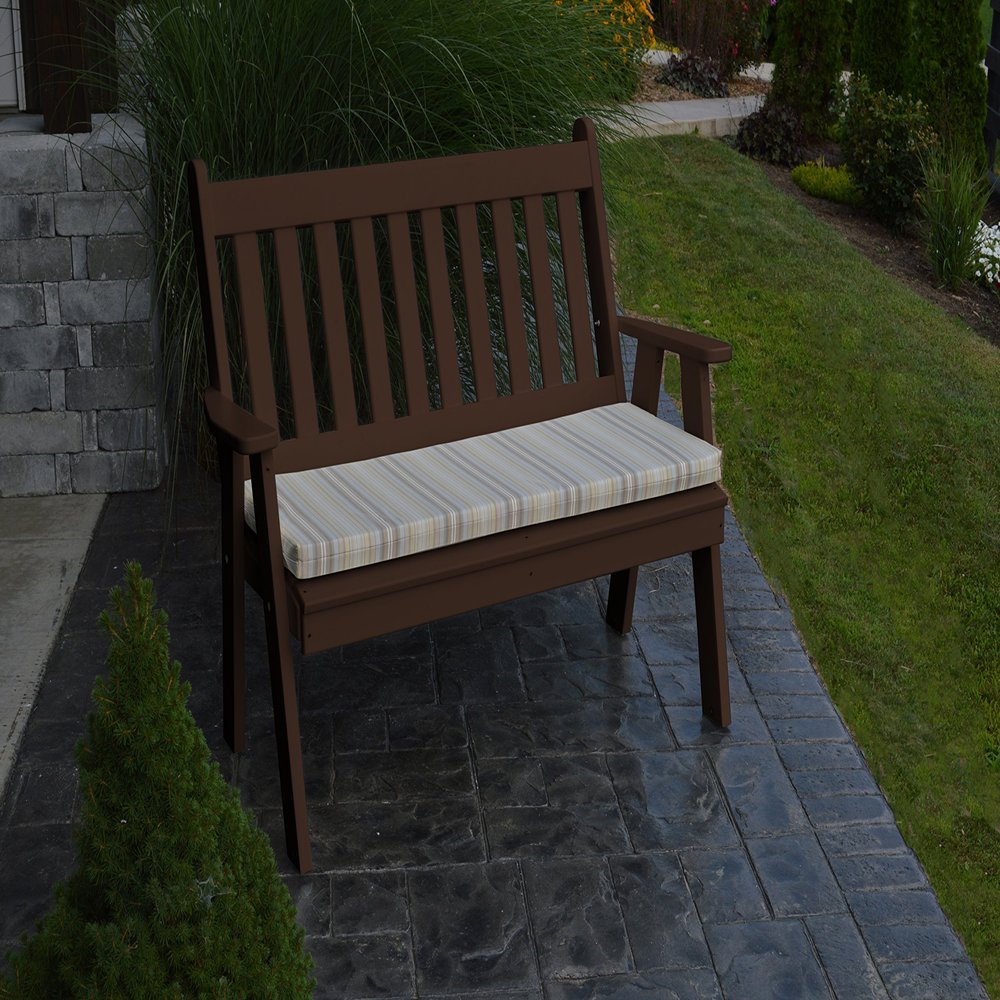 A & L Furniture Poly Plastic Traditional English Bench, Tudor Brown