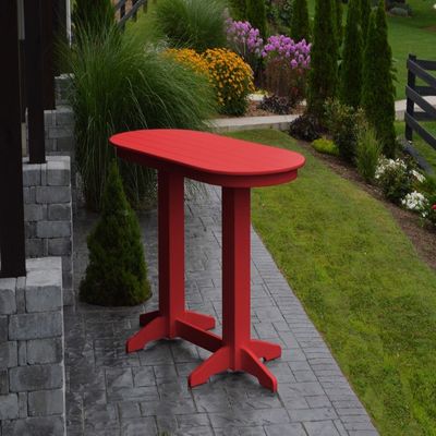 A & L Furniture Oval bar Table with 2" Umbrella Hole, Bright Red