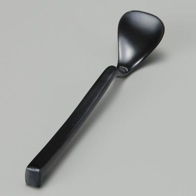  Black Handy Spoon [6.5 x 1.3 x 2.2 x 2.2 inches (16.6 x 3.2 x 5.5 cm), 0.8 oz (24 g), Cutlery, Restaurant, Ryokan, Japanese Tableware, Stylish,