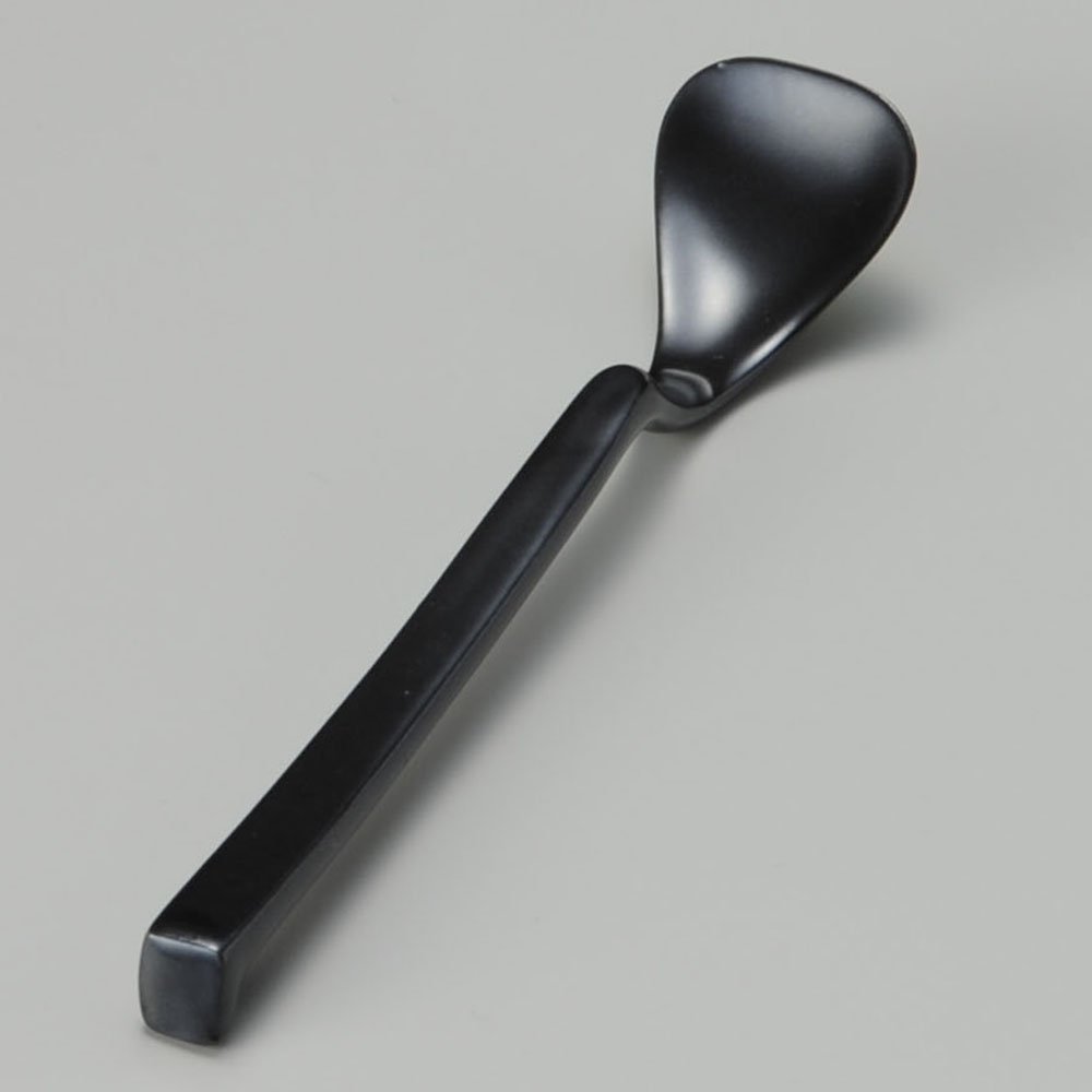 Black Handy Spoon [6.5 x 1.3 x 2.2 x 2.2 inches (16.6 x 3.2 x 5.5 cm), 0.8 oz (24 g), Cutlery, Restaurant, Ryokan, Japanese Tableware, Stylish,