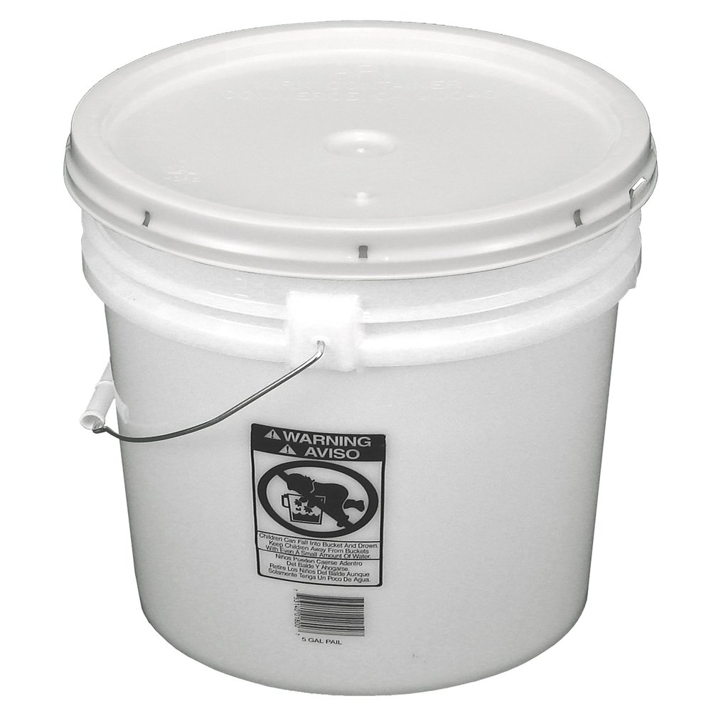 Natural 5 Gallon 90 mil Bucket with Snap On Lid (White)