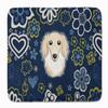 Caroline's Treasures BB5063RUG Blue Flowers Longhair Creme Dachshund Bath Mat Machine Washable Anti-Fatigue Memory Foam Kitchen Rug, 19 X 27, Multicolor view 1