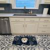 Caroline's Treasures BB5063RUG Blue Flowers Longhair Creme Dachshund Bath Mat Machine Washable Anti-Fatigue Memory Foam Kitchen Rug, 19 X 27, Multicolor view 3