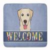 Caroline's Treasures BB1438RUG Golden Retriever Welcome Machine Washable Memory Foam Mat, Blue, Bathroom Rug, Non-Slip Bath Mat, Durable Thick Washable Rugs for Kitchen, Bathroom Quick Dry, Decorative view 1
