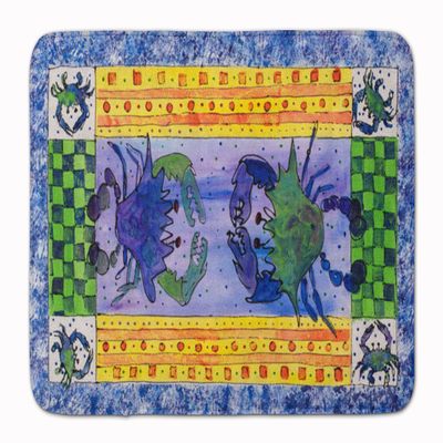 Caroline's Treasures 8070-RUG Crab Machine Washable Memory Foam Mat, Bathroom Rug, Non-Slip Bath Mat, Durable Thick Washable Rugs for Kitchen, Bathroom Quick Dry, Decorative Artwork,
