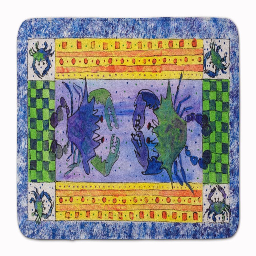 Caroline's Treasures 8070-RUG Crab Machine Washable Memory Foam Mat, Bathroom Rug, Non-Slip Bath Mat, Durable Thick Washable Rugs for Kitchen, Bathroom Quick Dry, Decorative Artwork,