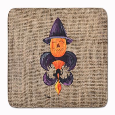 Caroline's Treasures 8748RUG Halloween Pumpkin Bat Fleur de lis Bath Mat Machine Washable Anti-Fatigue Memory Foam Kitchen Rug, 19 X 27, Multicolor