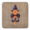 Caroline's Treasures 8748RUG Halloween Pumpkin Bat Fleur de lis Bath Mat Machine Washable Anti-Fatigue Memory Foam Kitchen Rug, 19 X 27, Multicolor view 1