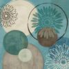 Gango Home Dcor Lovely Teal and Brown Abstract Circle Patterned Set by Daphne Brissonnet; Two 24x24in Hand-Stretched Canvases view 3