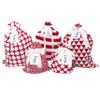 Appleby Lane 100% Cotton Gift Bags (Standard Set, Red), Set of 5 bags: three 16"x12" and two 10"x8" view 1