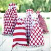 Appleby Lane 100% Cotton Gift Bags (Standard Set, Red), Set of 5 bags: three 16"x12" and two 10"x8" view 4