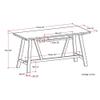 SIMPLIHOME Dylan SOLID WOOD Industrial 60 inch Wide Writing Office Desk in Driftwood for the Office Desk, Writing Table, Workstation and Study Table view 2
