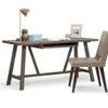 SIMPLIHOME Dylan SOLID WOOD Industrial 60 inch Wide Writing Office Desk in Driftwood for the Office Desk, Writing Table, Workstation and Study Table view 3