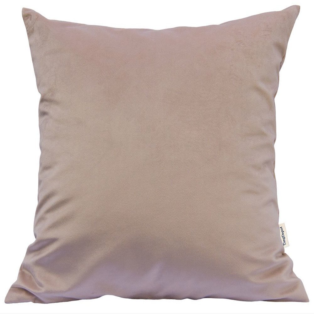 TangDepot Solid Velvet Throw Pillow Cover/Euro Sham/Cushion Sham, Super Luxury Soft Pillow Cases, Many Color & Size Options - (12"x12", Light Pink)