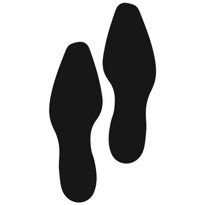 LiteMark 9 Inch Black Dress Shoe Print Decal Stickers with Matte Finish Removable Adhesive Ideal for Floors, Events, Homes, Stores, Parties - Set of 12 (6 Pairs)