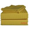 LaxLinen 100% Egyptian Cotton 4 PCs Bed Sheet Set (+24 Inch) Extra Deep Pocket King/Standard, Yellow Stripe 600 Thread Count view 2