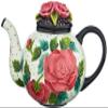 Blue Sky Ceramic 10.5"x6.5"X7" Rose Teapot view 1